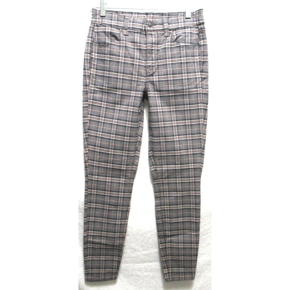 American Eagle Outfitters Size 4 Multi Plaid Super Stretch High Rise Jeggings - Picture 5 of 9